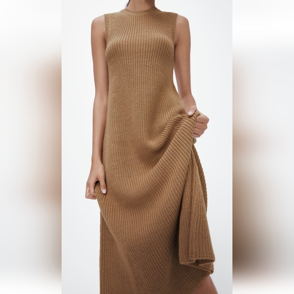 Zara Dresses & Skirts - Zara Tan knit dress